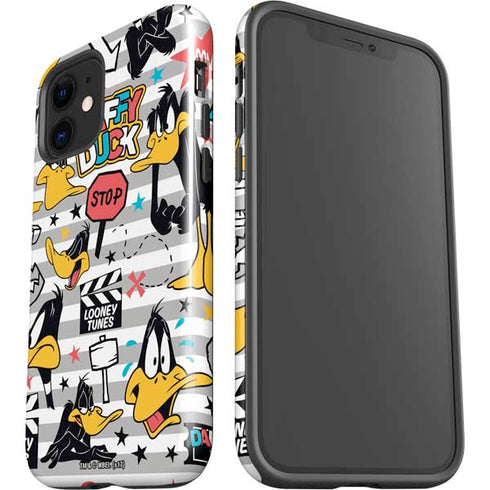 Looney Tunes Daffy Duck Striped Patches iPhone 12 Impact Case
