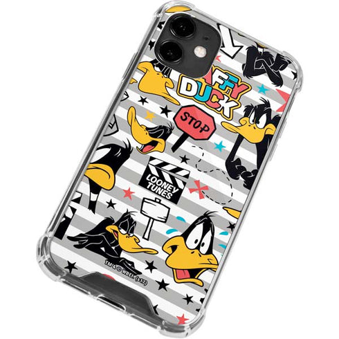Looney Tunes Daffy Duck Striped Patches iPhone 12 Mini Clear Case