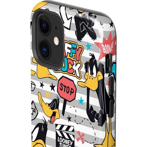 Looney Tunes Daffy Duck Striped Patches iPhone 12 Mini Impact Case