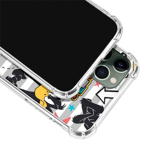 Looney Tunes Daffy Duck Striped Patches iPhone 12 Pro Clear Case