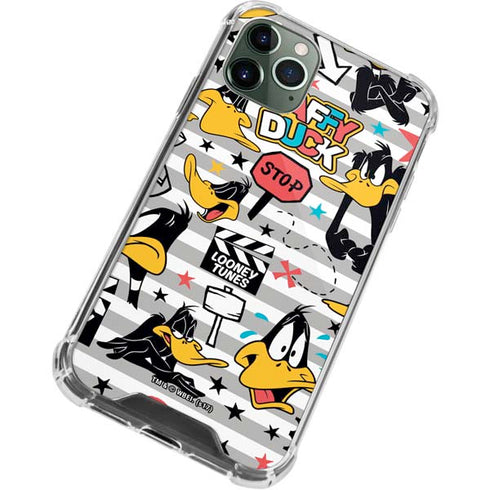Looney Tunes Daffy Duck Striped Patches iPhone 12 Pro Clear Case