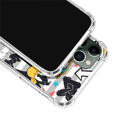 Looney Tunes Daffy Duck Striped Patches iPhone 12 Pro Max Clear Case