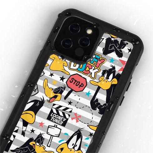 Looney Tunes Daffy Duck Striped Patches iPhone 12 Pro Waterproof Case