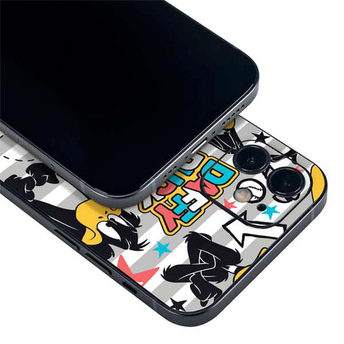 Looney Tunes Daffy Duck Striped Patches iPhone 12 Skin