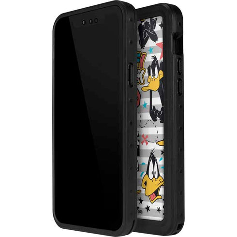 Looney Tunes Daffy Duck Striped Patches iPhone 12 Waterproof Case