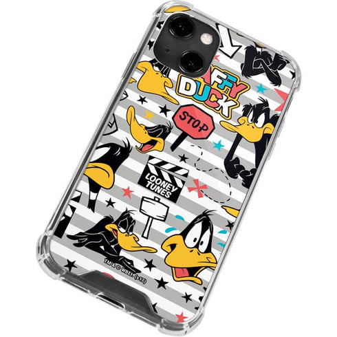 Looney Tunes Daffy Duck Striped Patches iPhone 13 Clear Case