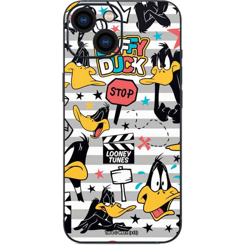 Looney Tunes Daffy Duck Striped Patches iPhone 13 Mini Skin