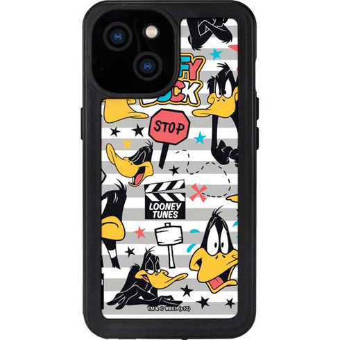 Looney Tunes Daffy Duck Striped Patches iPhone 13 Mini Waterproof Case