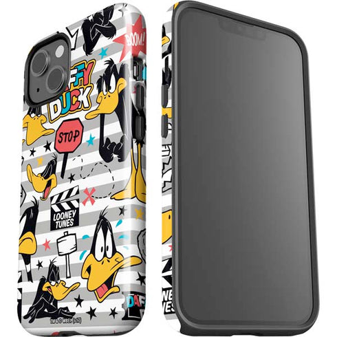 Looney Tunes Daffy Duck Striped Patches iPhone 15 Plus Impact Case