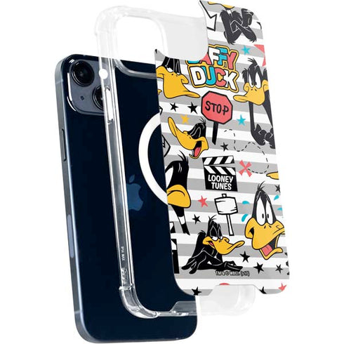 Looney Tunes Daffy Duck Striped Patches iPhone 15 Plus MagSafe Case