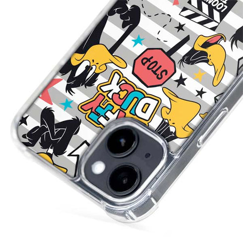 Looney Tunes Daffy Duck Striped Patches iPhone 15 Plus MagSafe Case