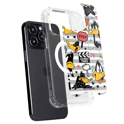 Looney Tunes Daffy Duck Striped Patches iPhone 15 Pro MagSafe Case