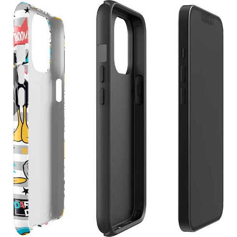 Looney Tunes Daffy Duck Striped Patches iPhone 14 Pro Max Impact Case