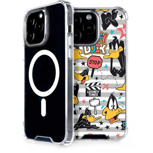 Looney Tunes Daffy Duck Striped Patches iPhone 15 Pro Max MagSafe Case
