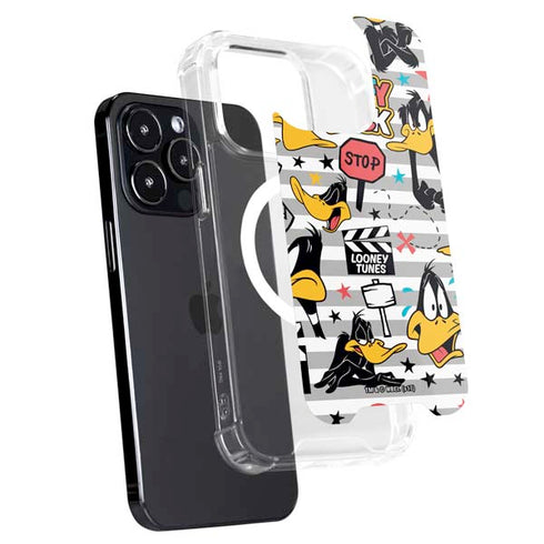 Looney Tunes Daffy Duck Striped Patches iPhone 14 Pro Max MagSafe Case