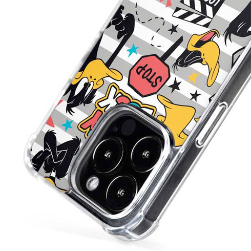 Looney Tunes Daffy Duck Striped Patches iPhone 15 Pro Max MagSafe Case