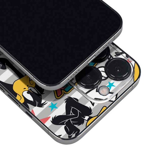 Looney Tunes Daffy Duck Striped Patches iPhone 14 Pro Max Skin