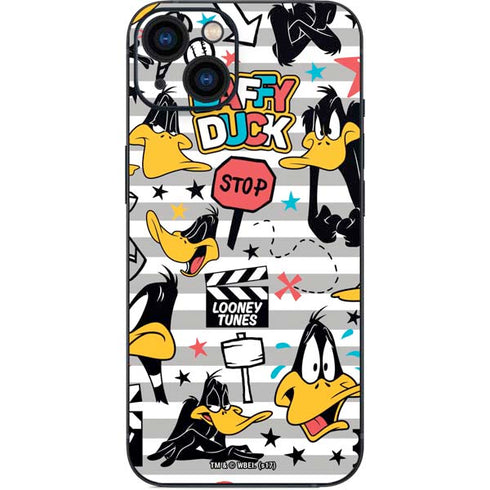 Looney Tunes Daffy Duck Striped Patches iPhone 14 Skin