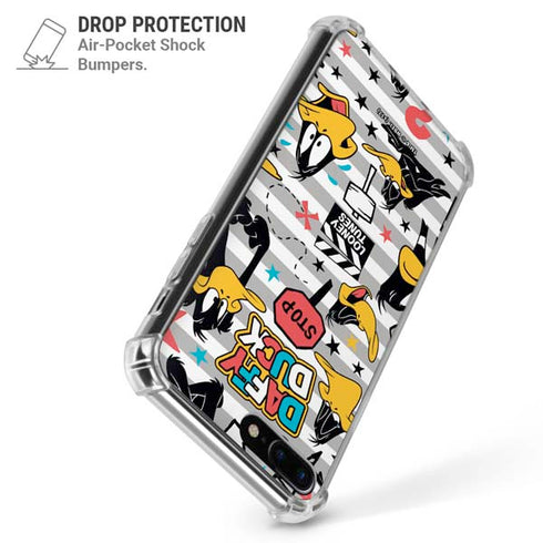 Looney Tunes Daffy Duck Striped Patches iPhone 7/8 Plus Clear Case