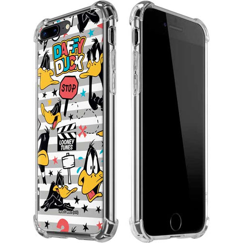 Looney Tunes Daffy Duck Striped Patches iPhone 7/8 Plus Clear Case