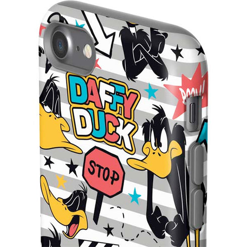 Looney Tunes Daffy Duck Striped Patches iPhone SE (2nd & 3rd Gen) Pro Case