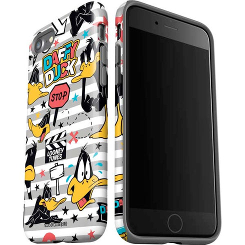 Looney Tunes Daffy Duck Striped Patches iPhone SE (2nd & 3rd Gen) Pro Case