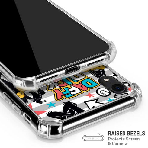 Looney Tunes Daffy Duck Striped Patches iPhone XR Clear Case