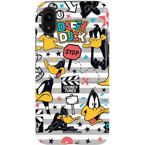 Looney Tunes Daffy Duck Striped Patches iPhone XR Pro Case