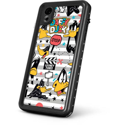 Looney Tunes Daffy Duck Striped Patches iPhone XR Waterproof Case