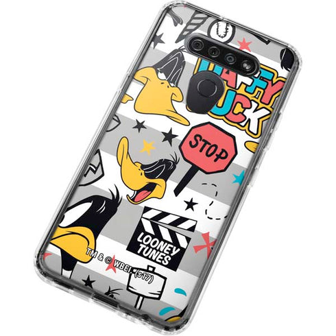 Looney Tunes Daffy Duck Striped Patches LG K51/Q51 Clear Case