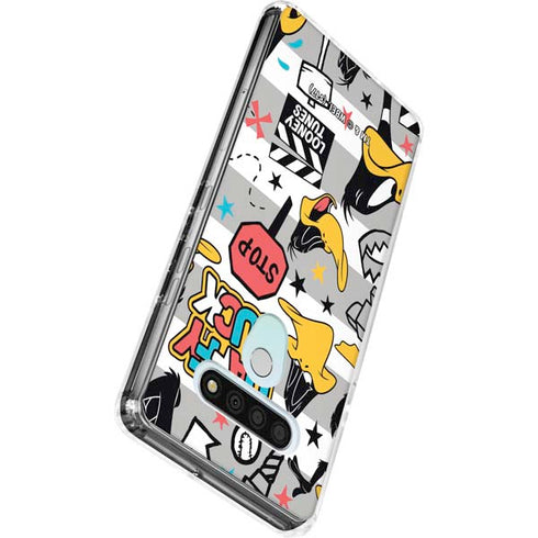 Looney Tunes Daffy Duck Striped Patches LG Stylo 6 Clear Case
