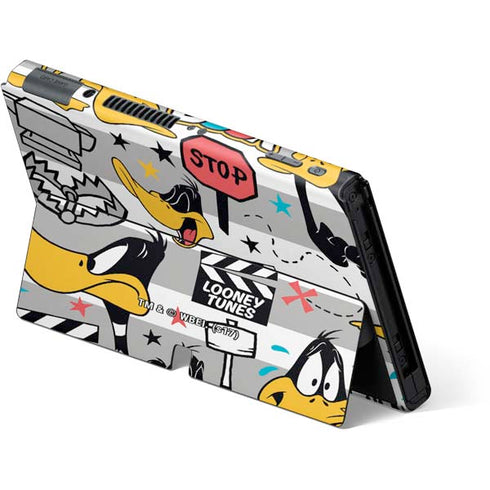 Looney Tunes Daffy Duck Striped Patches Nintendo Switch OLED (2021) Skin