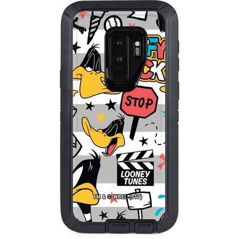Looney Tunes Daffy Duck Striped Patches Otterbox Defender Galaxy Skin