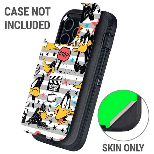 Looney Tunes Daffy Duck Striped Patches Otterbox Defender iPhone Skin