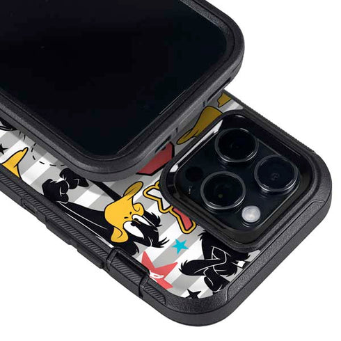 Looney Tunes Daffy Duck Striped Patches Otterbox Defender iPhone Skin