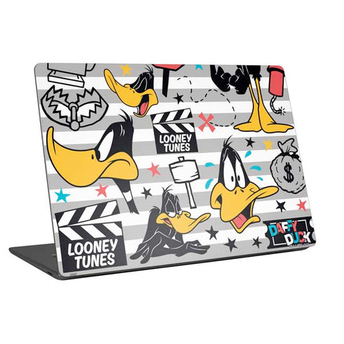 Looney Tunes Daffy Duck Striped Patches Universal Laptop 15in (12.2 x 8.8in) Skin