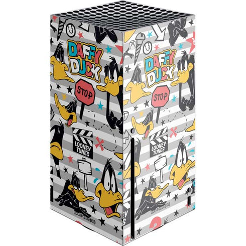 Looney Tunes Daffy Duck Striped Patches Xbox Series X Console Skin