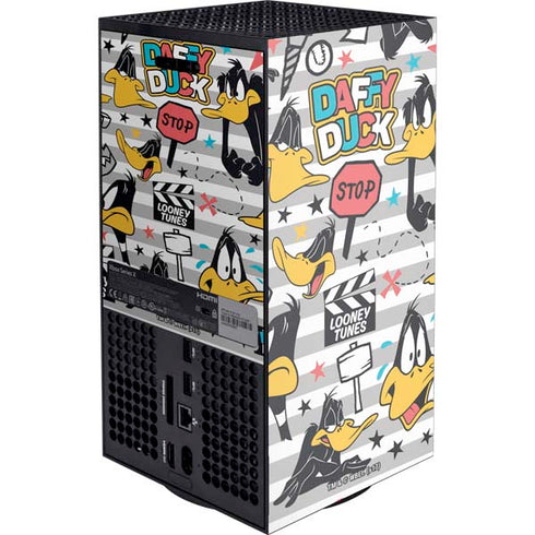 Looney Tunes Daffy Duck Striped Patches Xbox Series X Console Skin
