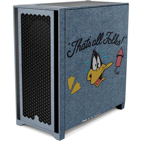 Looney Tunes Daffy Duck Thats All Folks Corsair 4000D Tempered Glass Mid-Tower ATX Case Skin