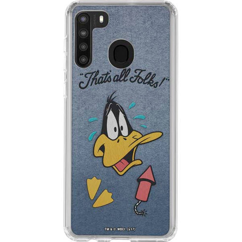 Looney Tunes Daffy Duck Thats All Folks Galaxy A21 Clear Case