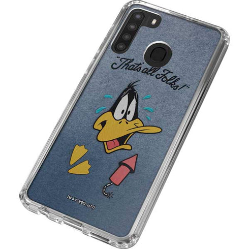 Looney Tunes Daffy Duck Thats All Folks Galaxy A21 Clear Case