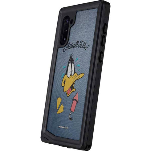 Looney Tunes Daffy Duck Thats All Folks Galaxy Note 10 Waterproof Case