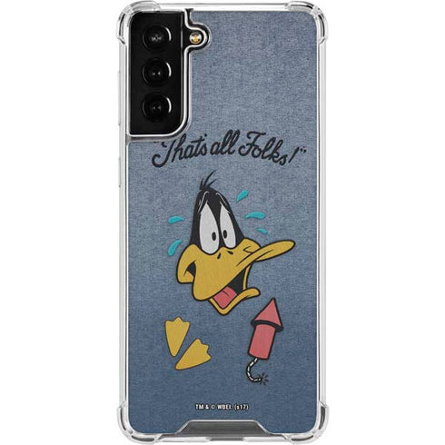 Looney Tunes Daffy Duck Thats All Folks Galaxy S21 FE Clear Case