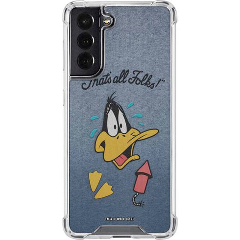 Looney Tunes Daffy Duck Thats All Folks Galaxy S22 Clear Case