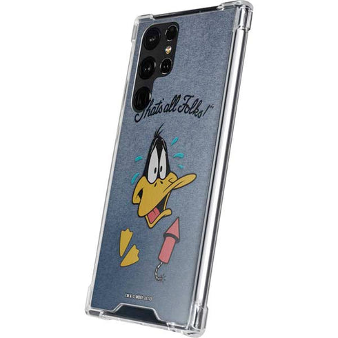 Looney Tunes Daffy Duck Thats All Folks Galaxy S22 Ultra Clear Case