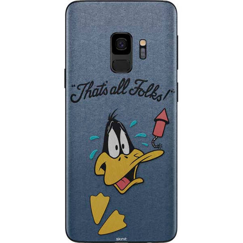 Looney Tunes Daffy Duck Thats All Folks Galaxy S9 Skin