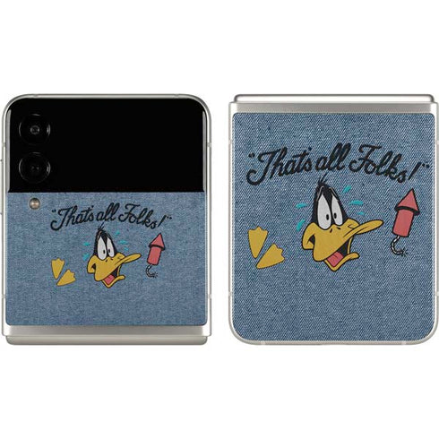 Looney Tunes Daffy Duck Thats All Folks Galaxy Z Flip3 5G Skin