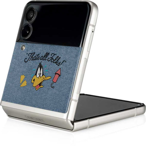 Looney Tunes Daffy Duck Thats All Folks Galaxy Z Flip3 5G Skin