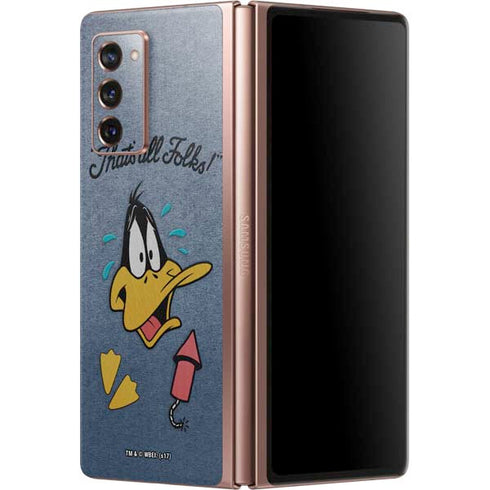 Looney Tunes Daffy Duck Thats All Folks Galaxy Z Fold2 5G Skin