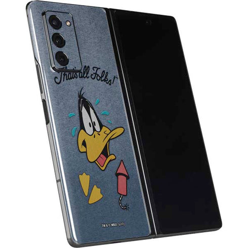 Looney Tunes Daffy Duck Thats All Folks Galaxy Z Fold2 5G Skin